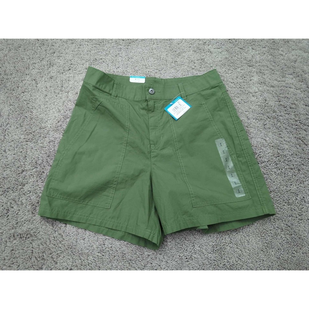 Columbia Shorts Womens 10‎ Olive Green Cotton Chino Hiking Trail Casual AL5995